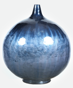 Bahamas Blue Enamel Round Vase