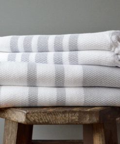 Herringbone Towels - Grey