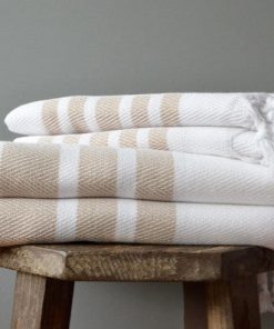 Herringbone Towels - Beige