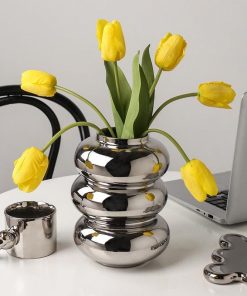 Ring Dance Plated Ceramic Vases